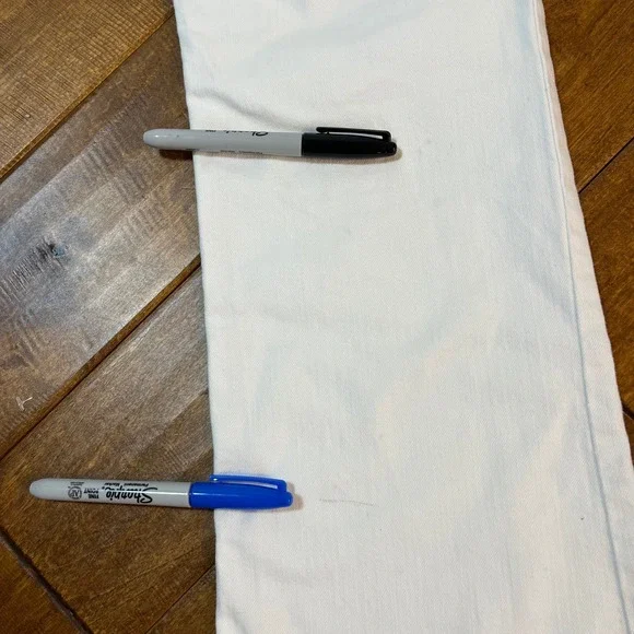 Cabi White Bootcut Jeans Size 6 Short Contrast Stitch Denim Raw Hem Western Boho - Picture 5 of 8